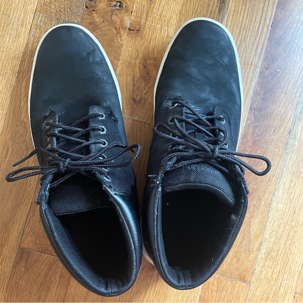 Men’s Timberland Black Canvas and Leather Chukka-Style Sneaker Boot - Picture 5 of 7